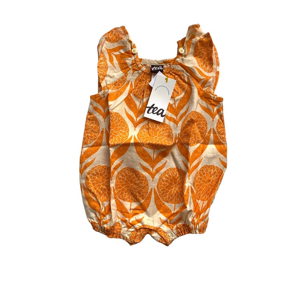 Tea Collection Orange Patterned Romper